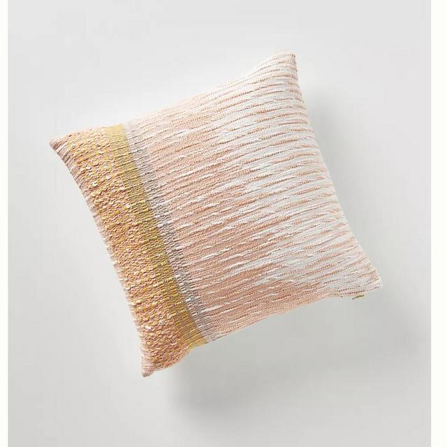 Anthropologie Handwoven Maude Pillow (18”x18”, Blush)