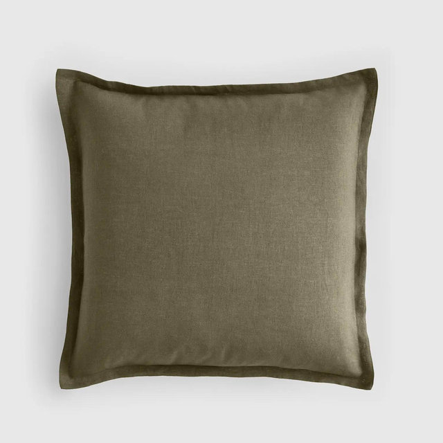 European Linen Euro Sham in Dusty Olive