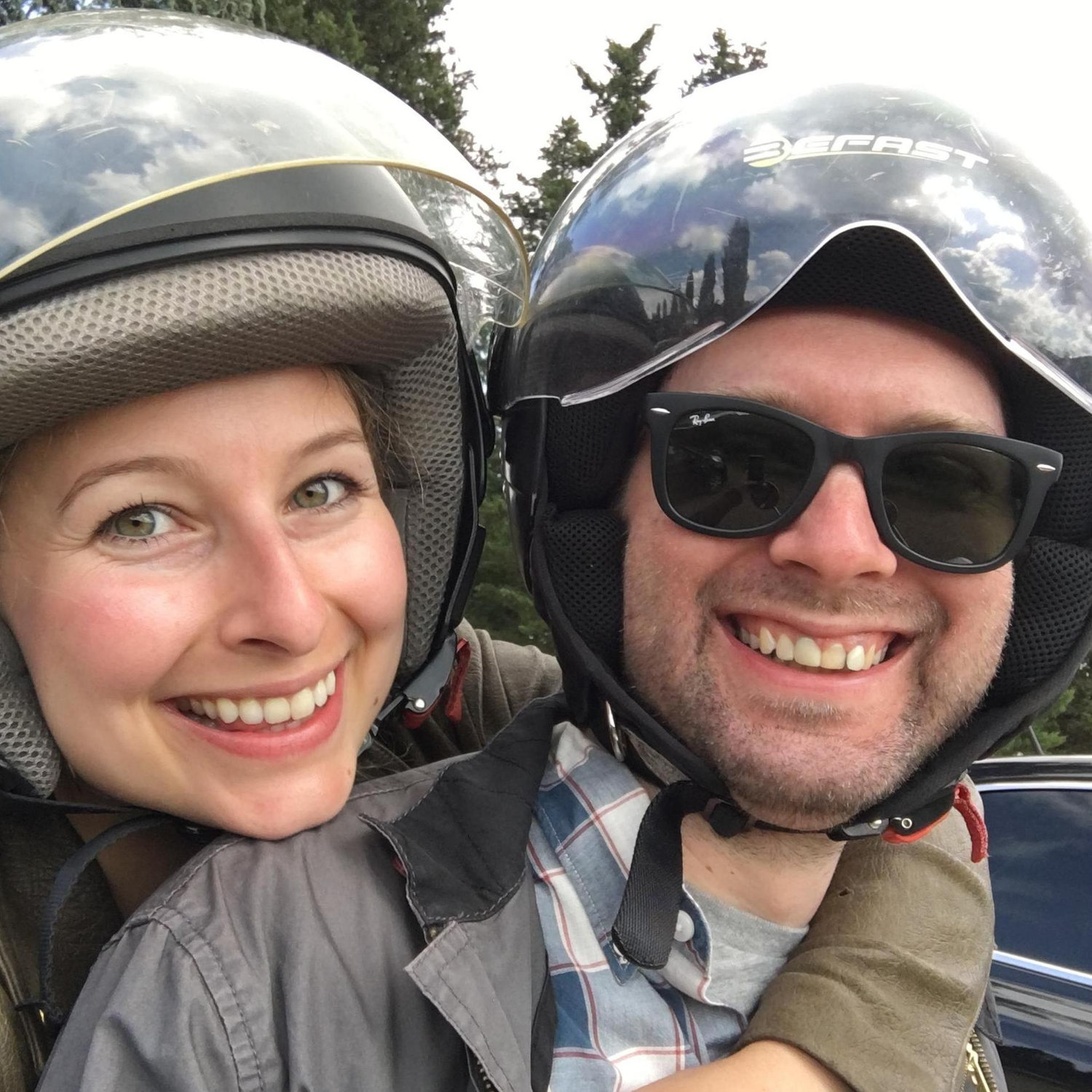 Riding scooters around Chianti in 2018