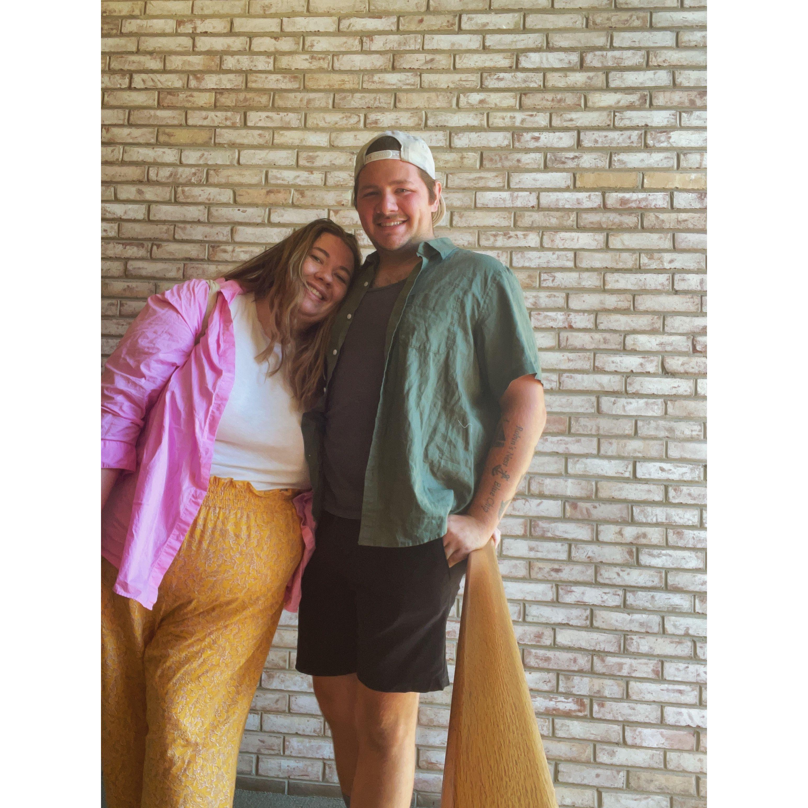 Outside our first apartment!