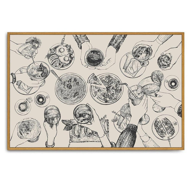 Roslynity Framed Vintage Wall Art (Kitchen Cheers, 24"x36")