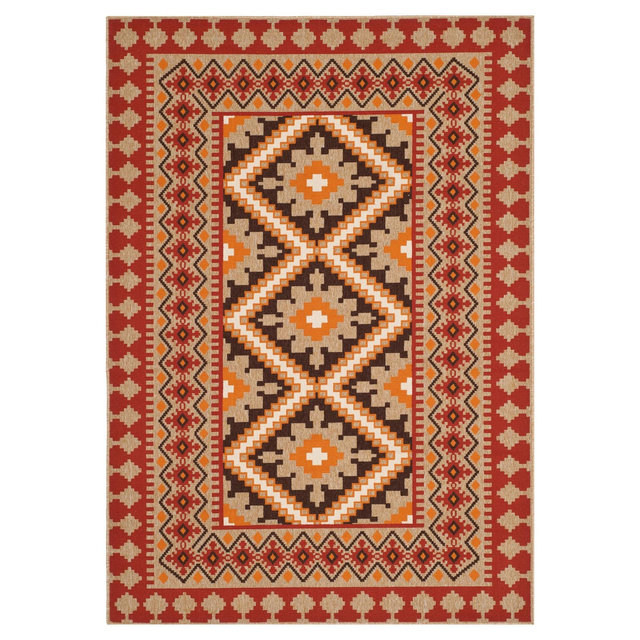 Nadir Indoor/Outdoor Area Rug - Red/Natural (5'3"x7'7") - Safavieh