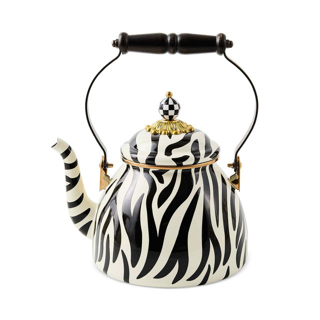 MacKenzie-Childs Zebra 2 Quart Tea Kettle