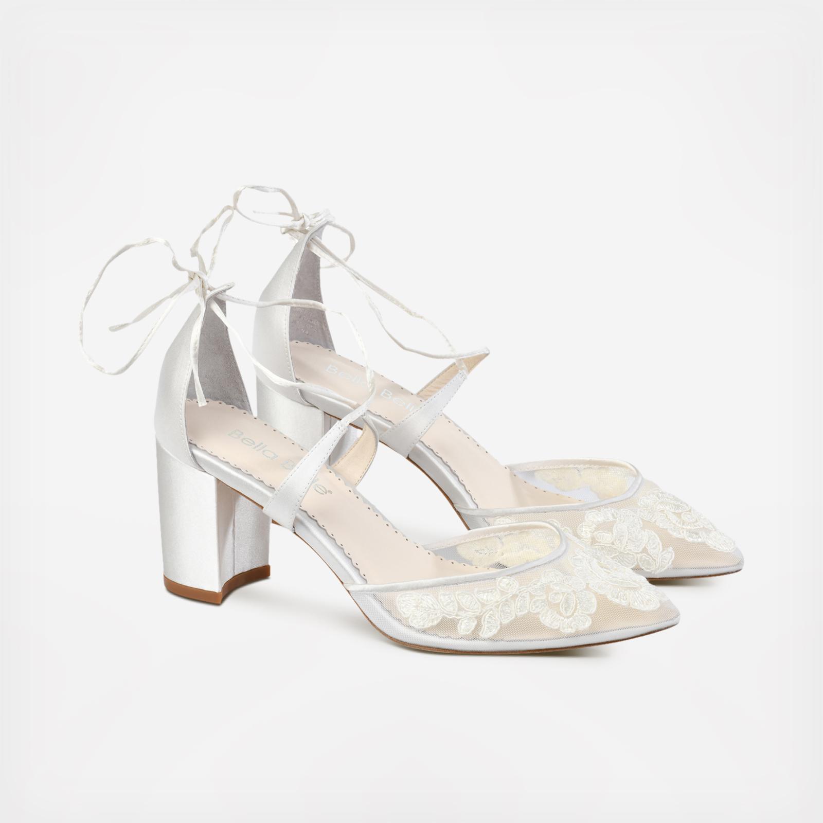 block heel ivory wedding shoes