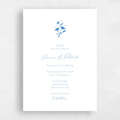 Blue Wedding Invitation - Regal Classic