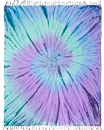 Sand Cloud Large Turkish Beach Towel - Peshtemal Cotton - Great for Home Beach Bath or as a Blanket - Tie-Dye - As Seen on Shark Tank (Luna-XL)