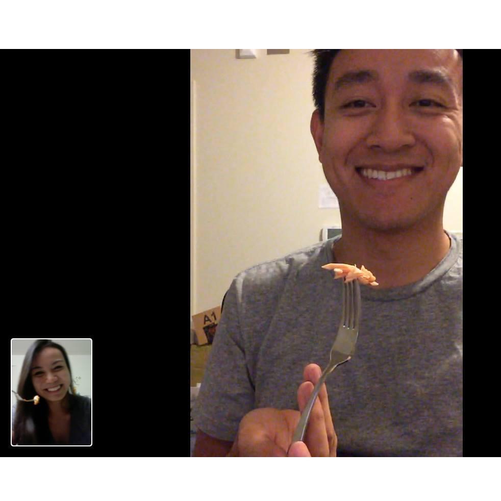 Their long-distance FaceTime dates where they watched each other eat and study. Those were the good times.