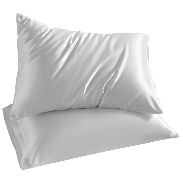 2 Pack Shiny Satin Pillowcases, Glossy Envelope Closure Pillow Covers for Hair and Skin, Elegant Bedding - NTBAY