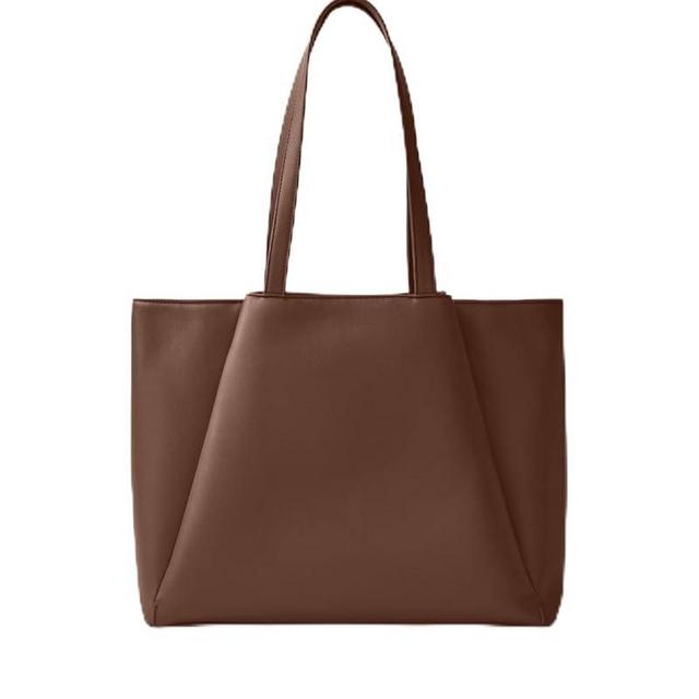 Work Tote Bags for Women 15.6 Inch - Laptop Tote Bag with Zip Compartments - Large PU Leather Office Purse Computer Briefcase - Chocolate Brown