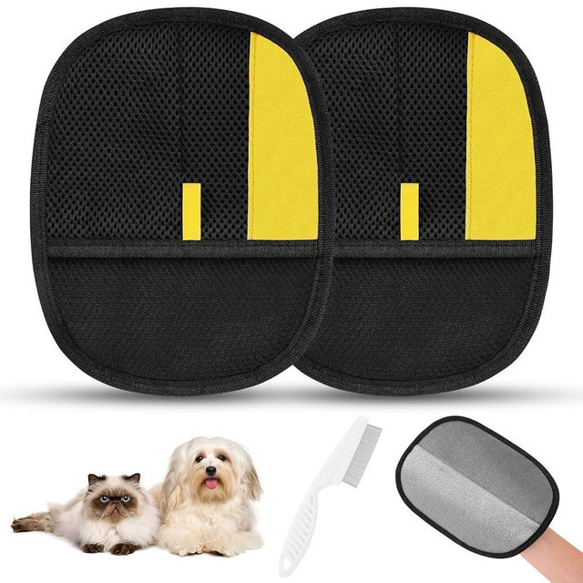 SAWMONG Pet Hair Removal Glove, 2Pcs Cat & Dog Reusable Pet Hair Remover Gloves 2025 New Upgrade, Grooming Pet Hair Remover Tool