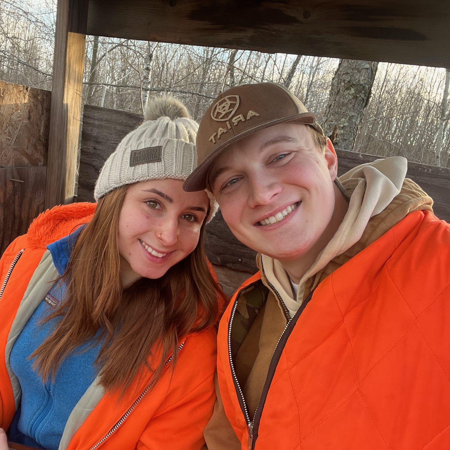 Sam joins Bailey in the deer hunting stand during rifle season in Wisconsin. (Nov. 2025)