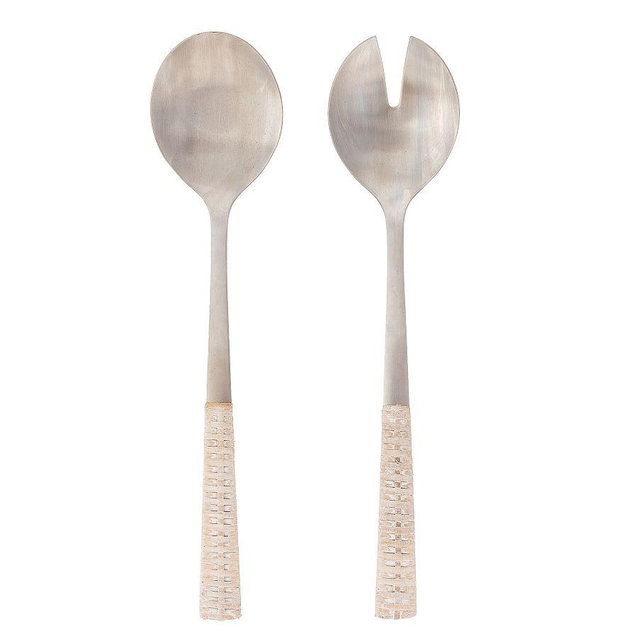 Tava Handwoven Serving Set, Set of 2 - White Wash