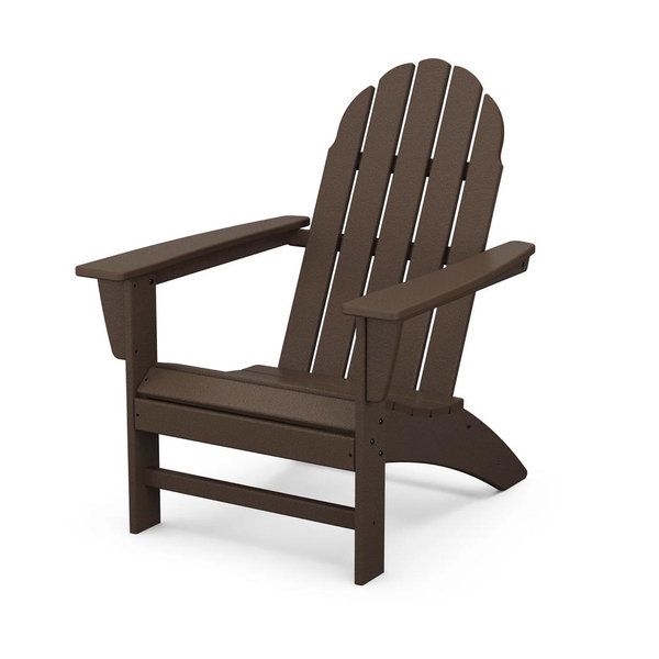 POLYWOOD Grant Park Traditional Curveback Mahogany Plastic Outdoor Patio Adirondack Chair (Set of 1) AD440MA