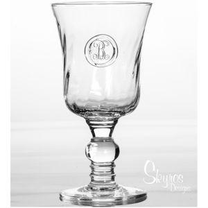 Skyros Designs Legado Glass Footed Goblet - Hand Stamped Initial