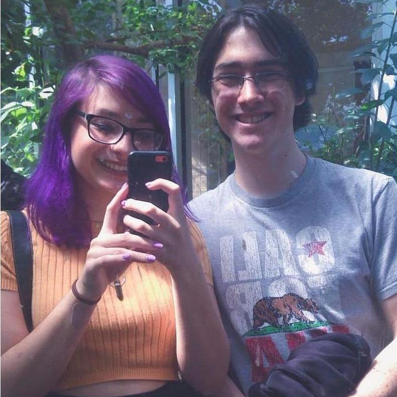 Visiting our favorite spot in the Boston Museum of Science Butterfly Pavilion, probably 2016?