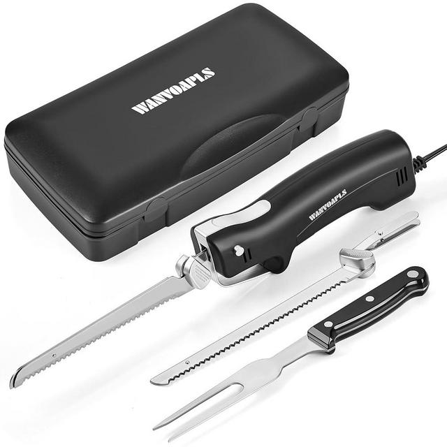 Electric Knife - Carving Knife Set, Black Ergonomic Handle Electric Knife Cutting 2000 Times/Minute with 60-inch Power Cord, for Meat, Poultry, Bread, Brisket Slicing, Thanksgiving and Christmas Gift