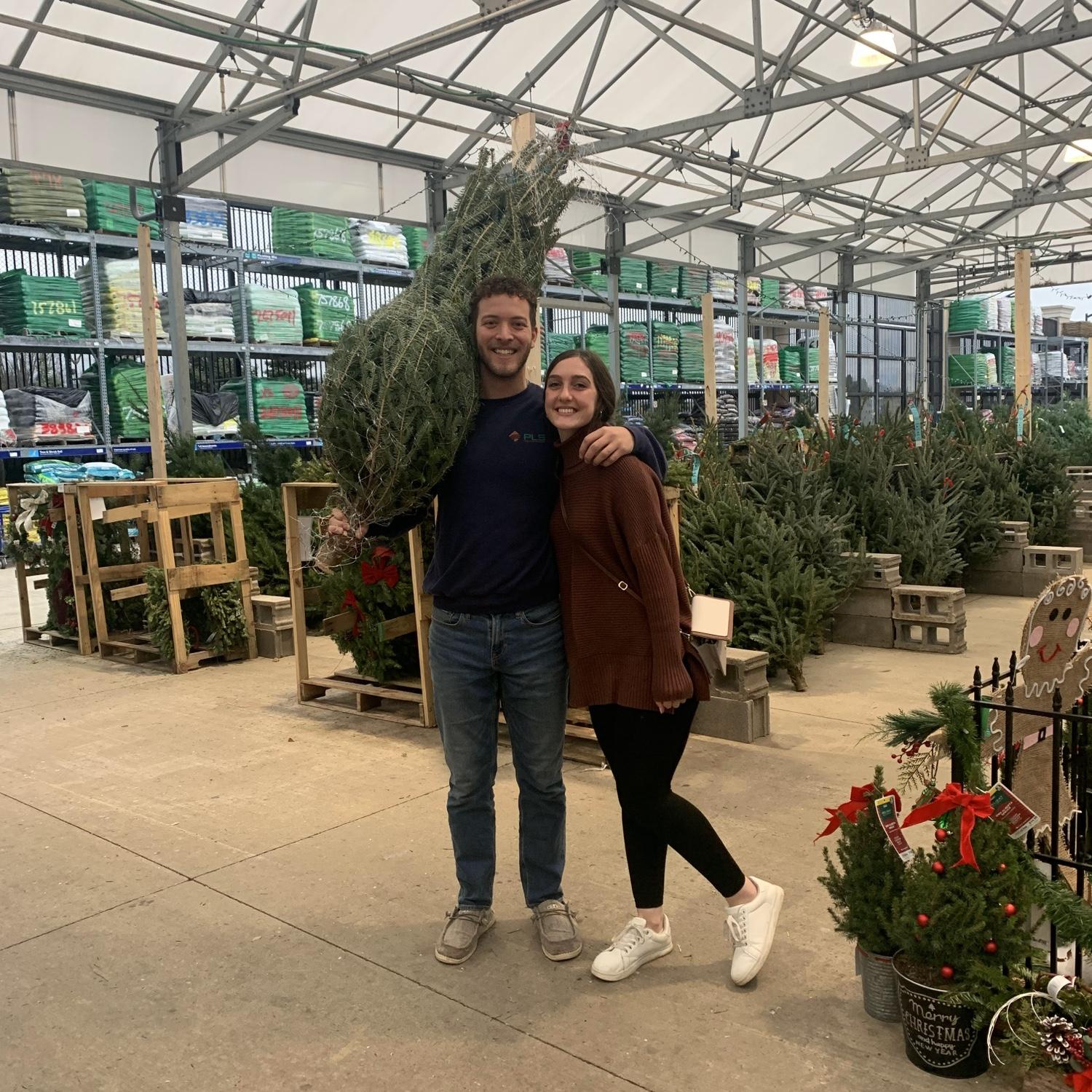 Mary dragging Joe with her to get her house a real Christmas tree, which she insists is absolutely necessary