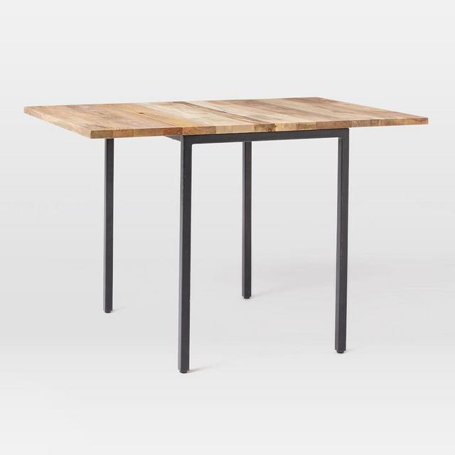 Box Frame Drop Leaf Dining Table, 24-48" Raw Mango