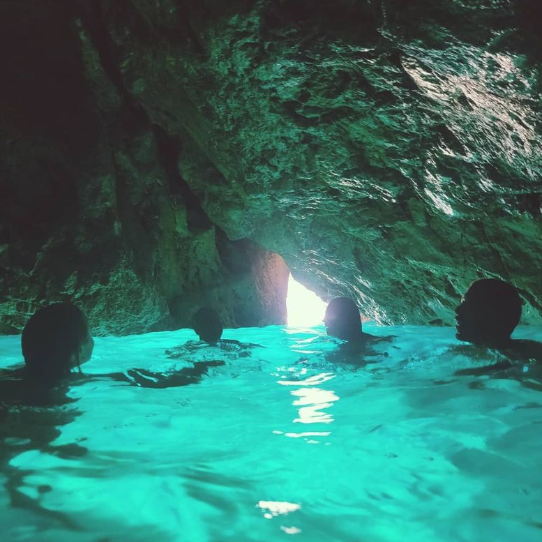 Swimming in the caves of Capri, Italy in September 2020.
