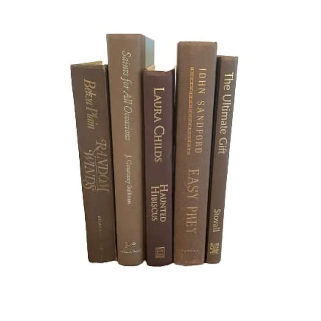 SoBoho Colored Real Decorative Book Set - Decor Books for Book Shelf Decor, Home Decor for Shelves & Bookcases - Perfect for Book Decor, Decorative Books for Home Decor, & Books for Decor (Brown)