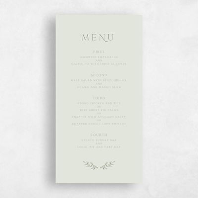 Khaki Green Wedding Menu - Rhys