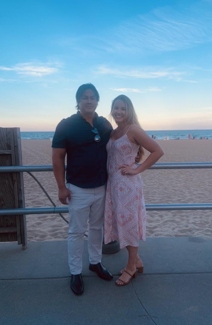 Oceanfront photo after dinner with fabulous friends. (fun fact, we got some great ice cream after this!)
