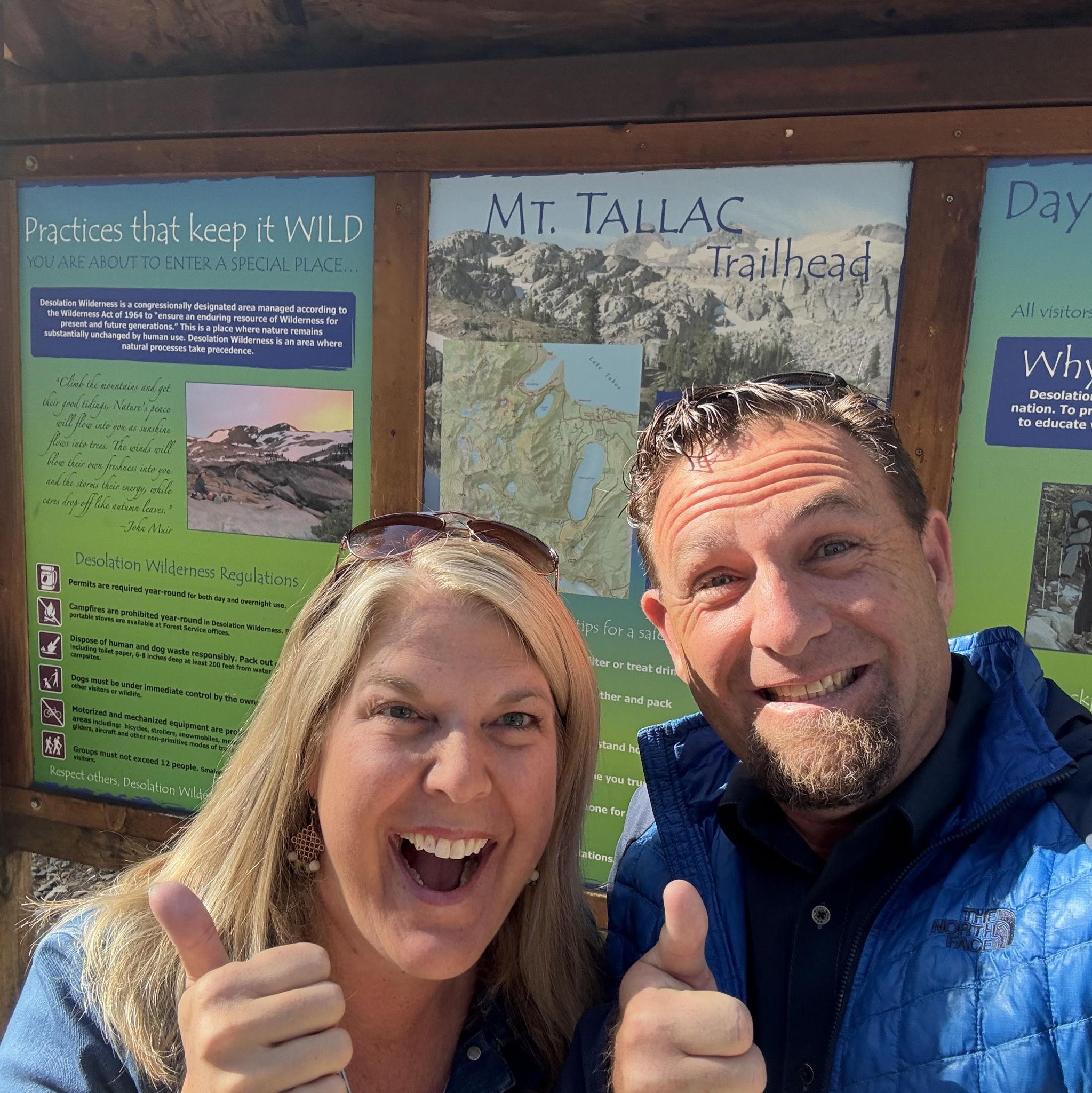 Bree's parents showing their excitement after successfully dropping her and Hunter off at the trailhead