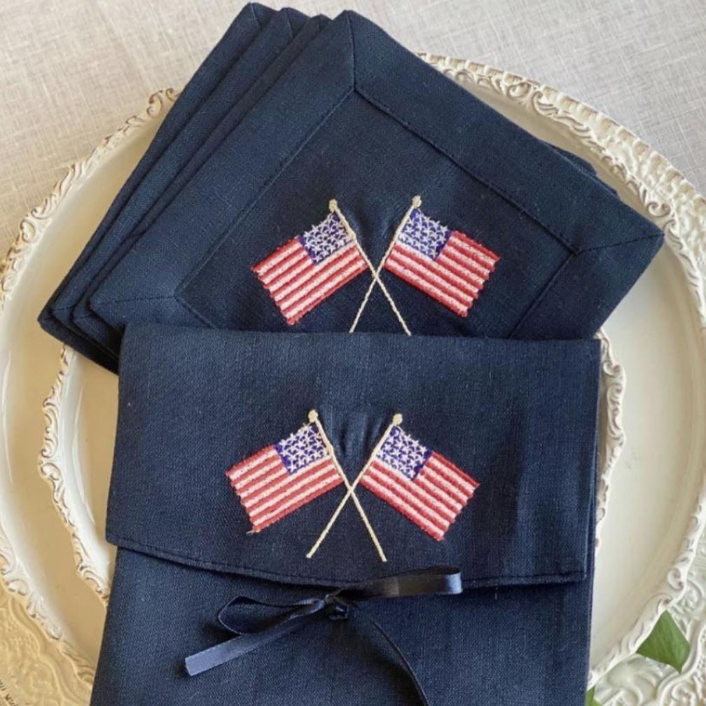 Arte Italica - American Flags Cocktail Napkins (Set of 4)
