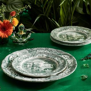 Green Italian Salad Plate, Set of 4