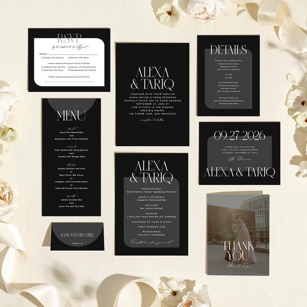 Seibel Type | Black | Zola Wedding Invitations