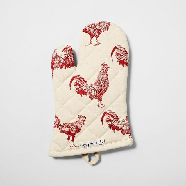 Sur La Table Rooster Oven Mitt, Red