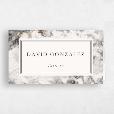 Beige Wedding Place Card - Carrara