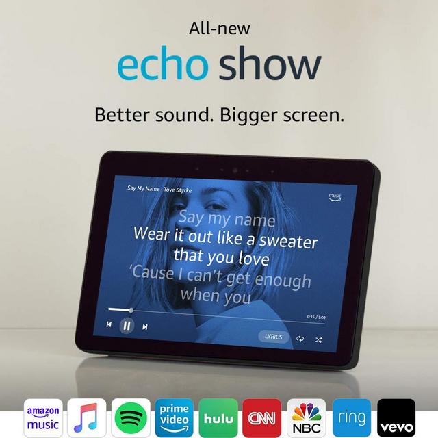 All-new Echo Show (2nd Gen) – Premium sound and a vibrant 10.1” HD screen - Charcoal