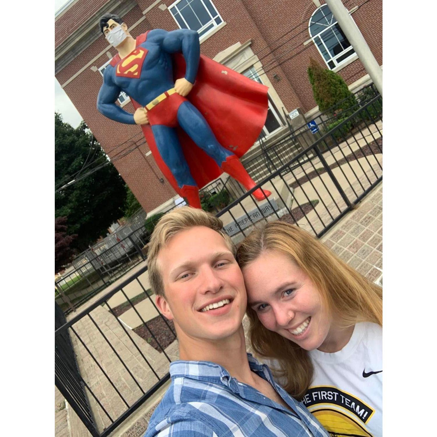 In Metropolis, Indiana on Sean & Hannah's road trip to Iowa after graduation from West Point