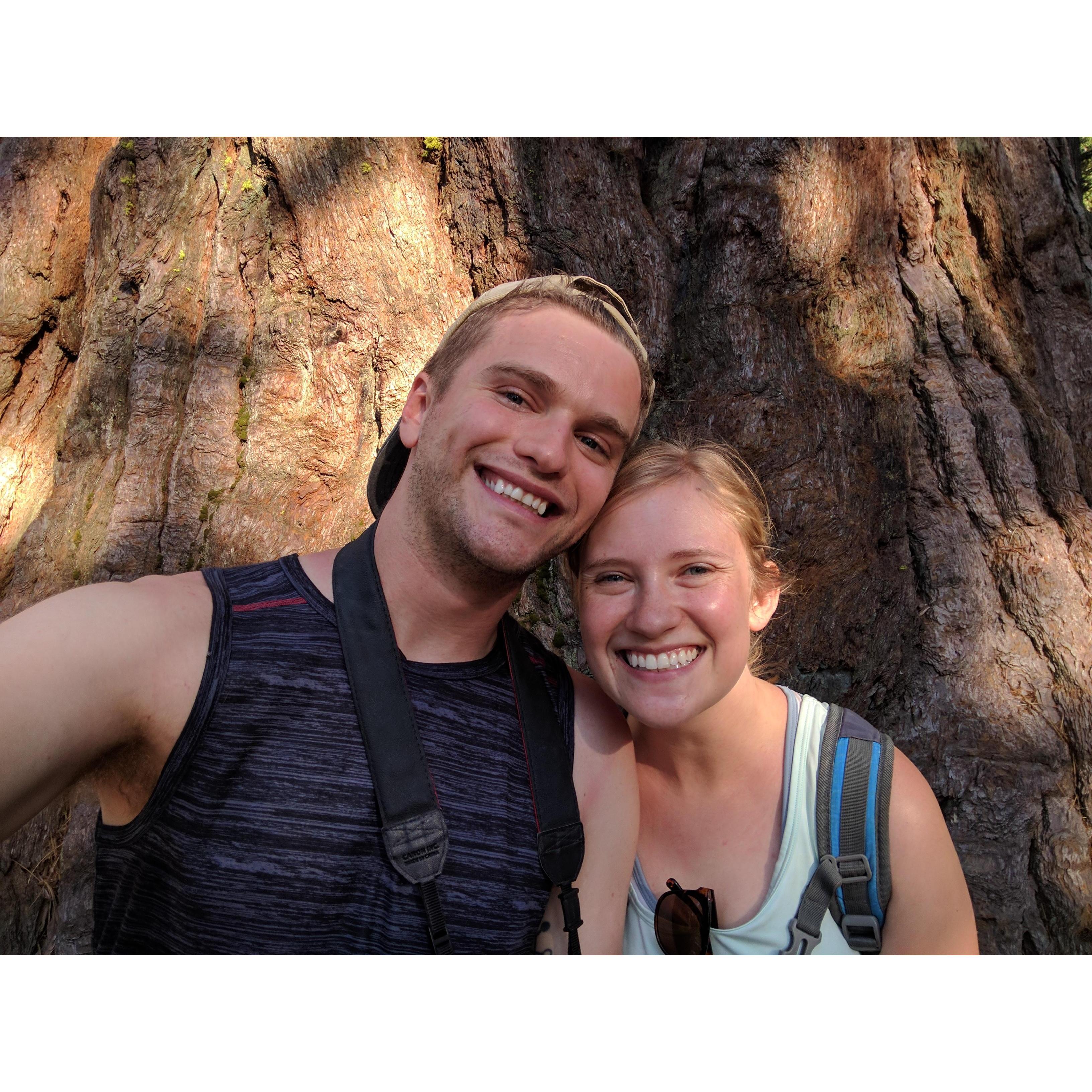 Right after we got engaged in Tuolumne Grove at Yosemite National Park =)
