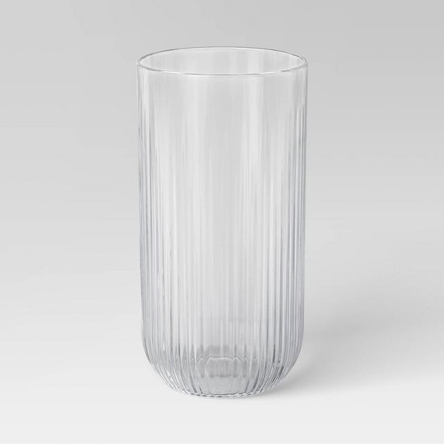 Ribbed Clear Vase Tall - Room Essentials™