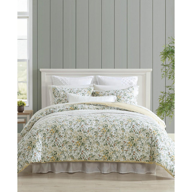 Laura Ashley Country Meadow Reversible 3-Pc. Comforter Set, Full/Queen