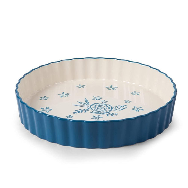 Wisenvoy Pie Pan Tart Pan Quiche Ceramic Pie Dish Pie Plate Tart Pans 9 inch Tart Pan Deep Dish Pie Pan Quiche Pan