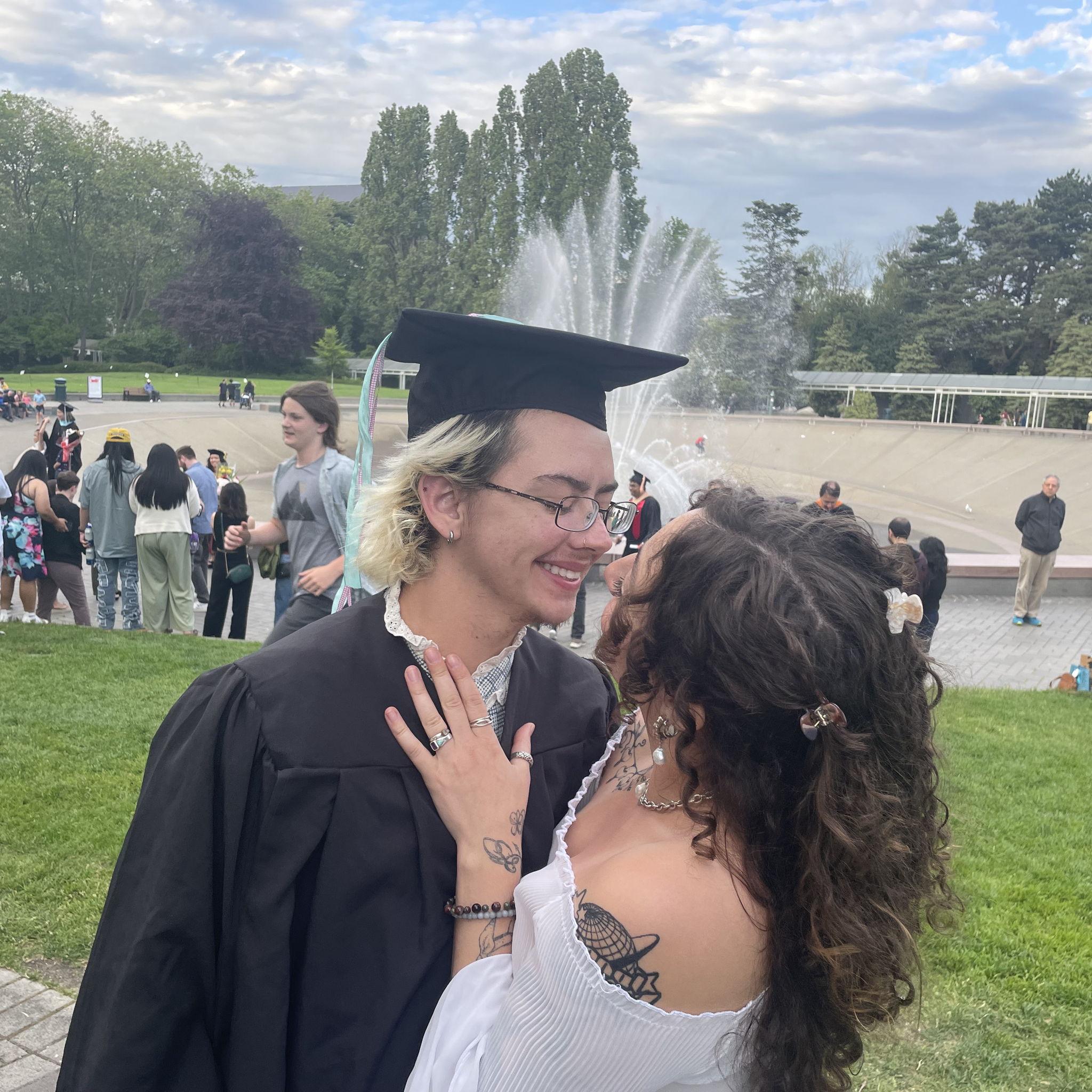 Luke graduating from grad school