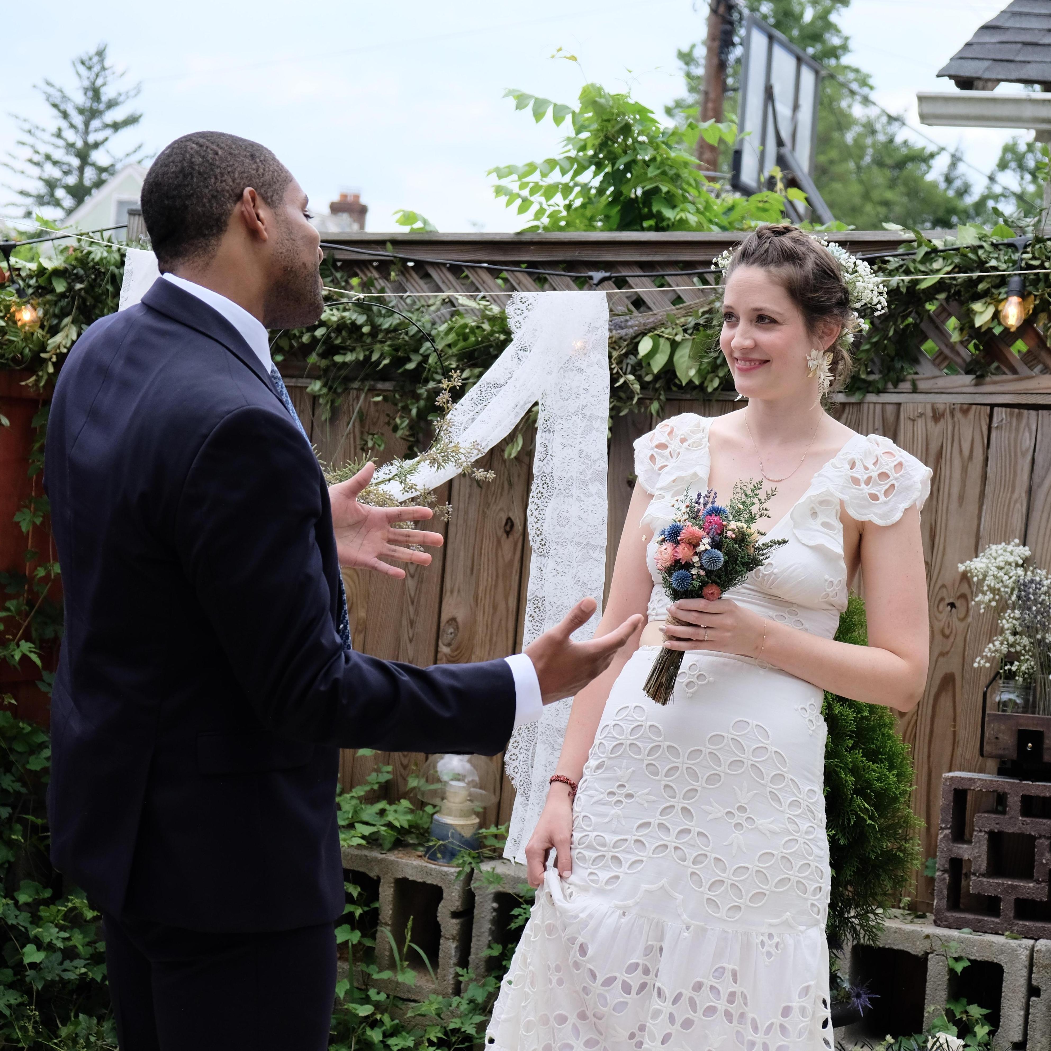 Saying our vows.