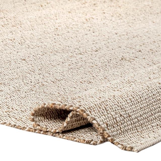 S & L Homes Jute Cotton Hand Woven Natural Farmhouse Area Rug for Living Room - Rustic Vintage Bohemian Décor - (6' x 9' Natural)