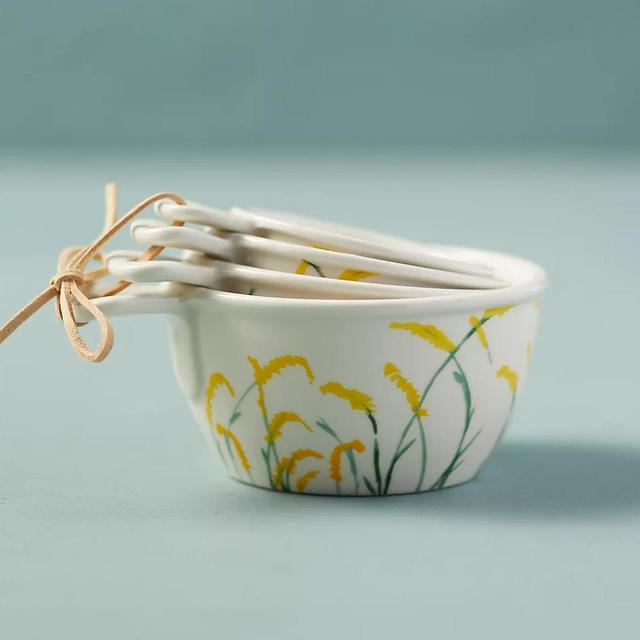 Anthropologie Goldenrod Ceramic Measuring Cups