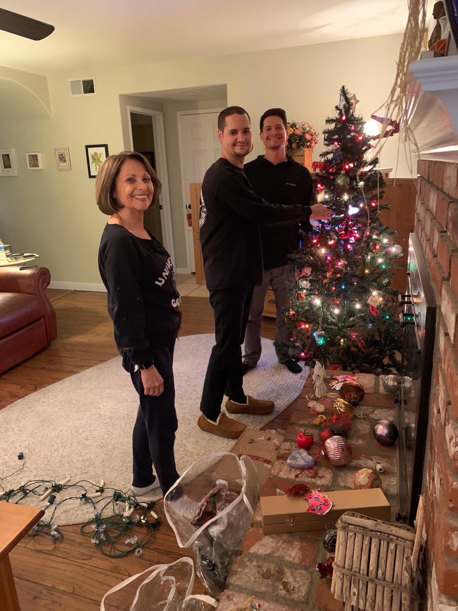 Christmas decorating at Patricia's home