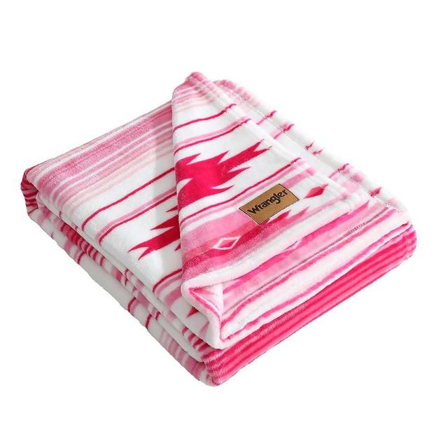 Wrangler - Throw Blanket, Super Soft Premium Plush Bedding, Western Luxurious Bedding, Yellowstone Inspired, Oeko-Tex Certified (Coyote Sands Pink, 50 x 60)