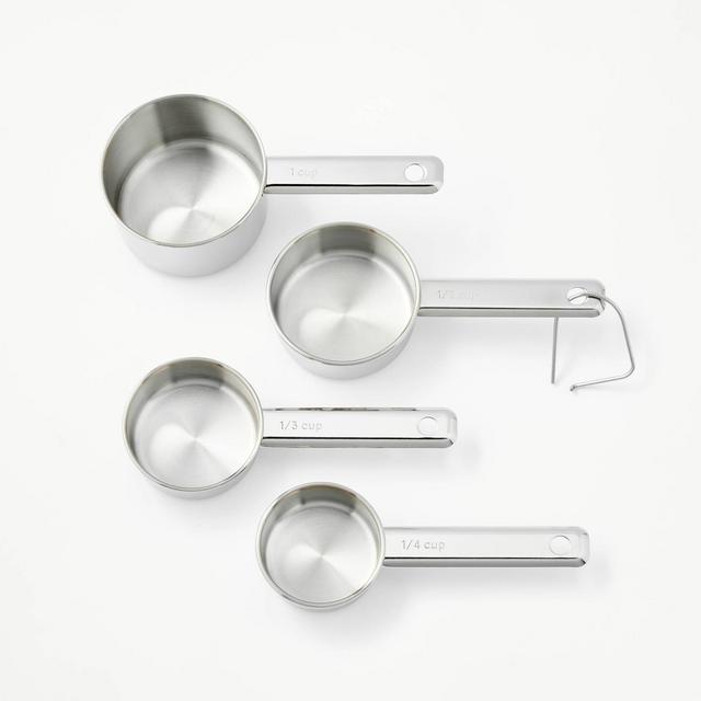 4pc Stainless Steel Measuring Cups Silver - Figmint™