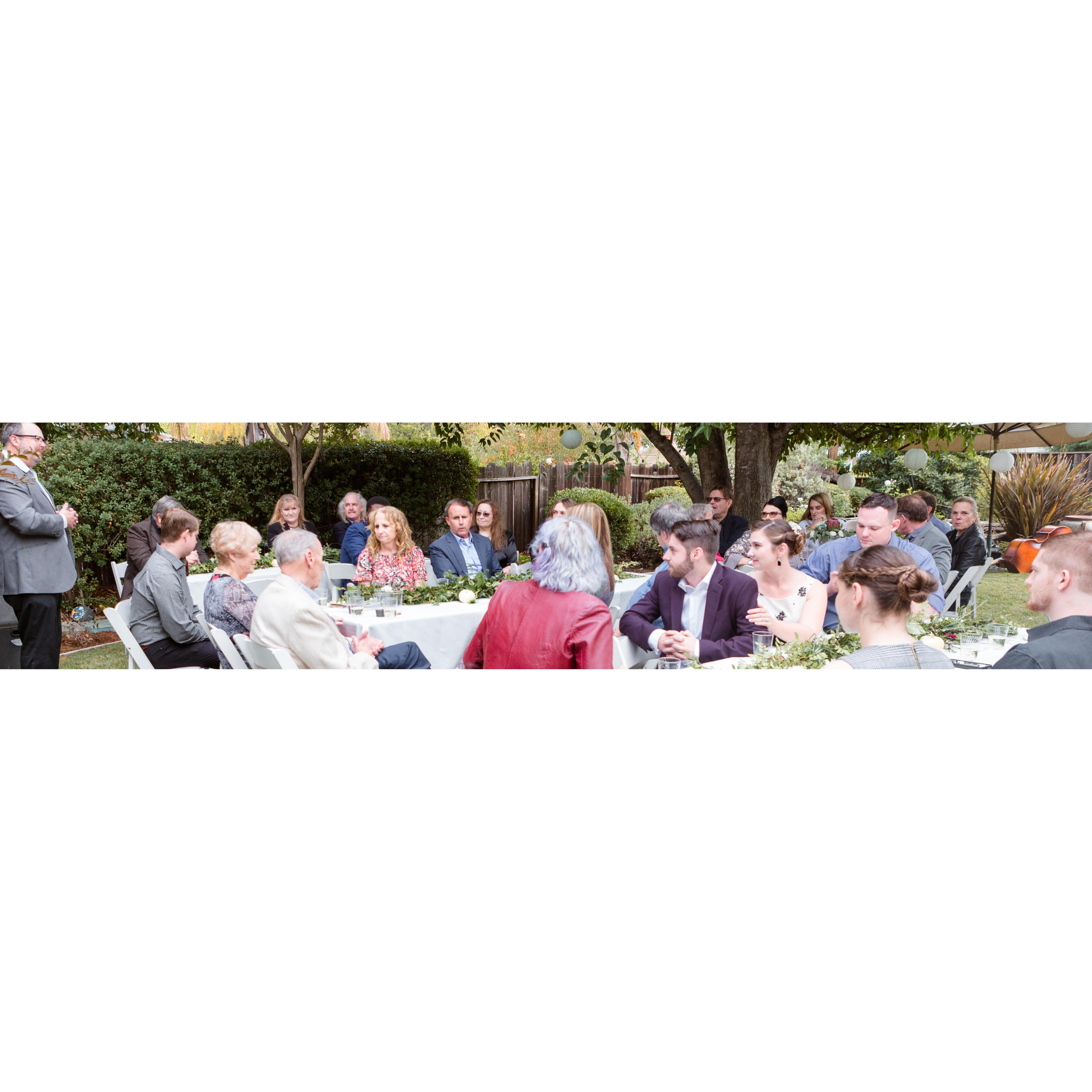 Surrounded by our friends and family at our beautiful engagement party.