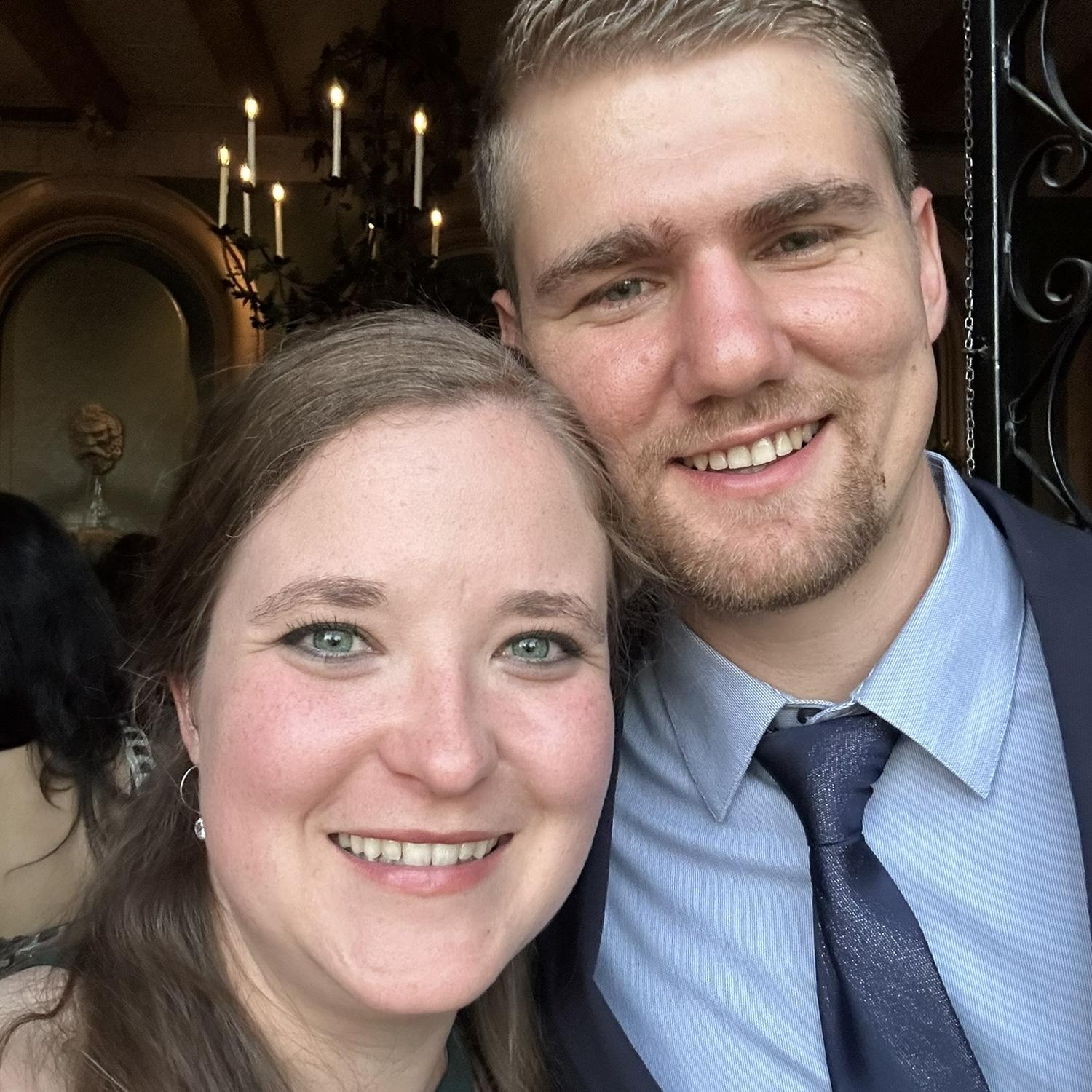 Attending our first wedding together