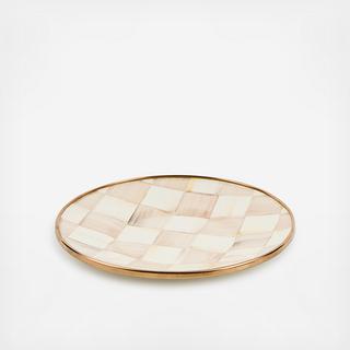 Mocha Check Stainless Steel Saucer