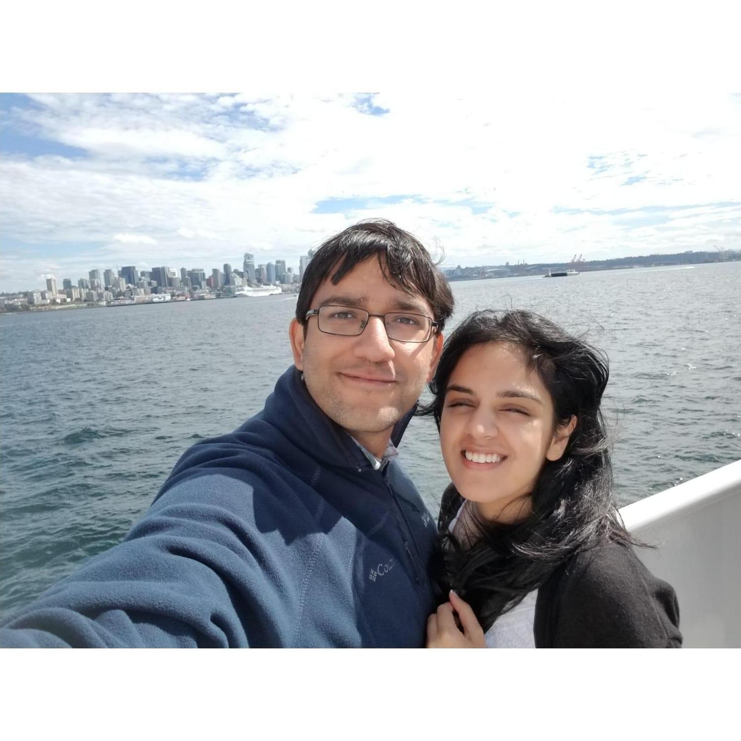 Date # 3 - I asked Nipun to take a photo ... of the skyline. First (accidental) Selfie. We were such babies!