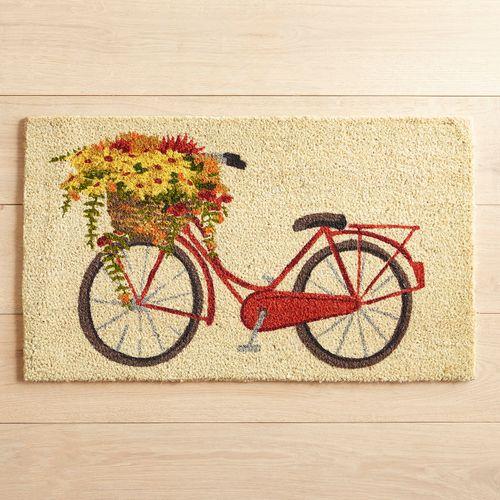 Grateful Harvest Collection                                    		Bike Flower Basket Doormat